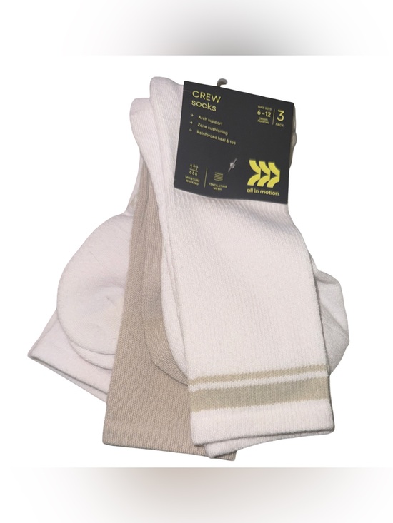 all in motion Other - All In Motion Men's Striped Tonal Varsity 3pk Crew Socks Fitness -Tan
New w/ Tag